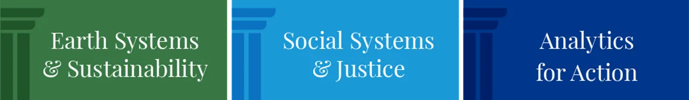Earth Systems and Sustainability, Social Systems and Justice, Analytics for Action