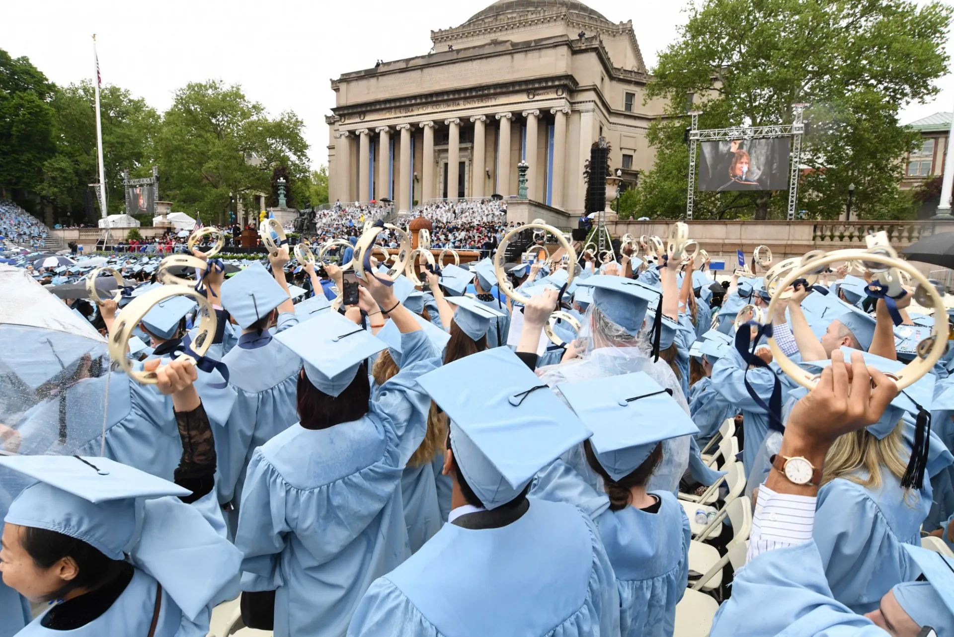 Graduates celebrate during CU's commencement ceremony