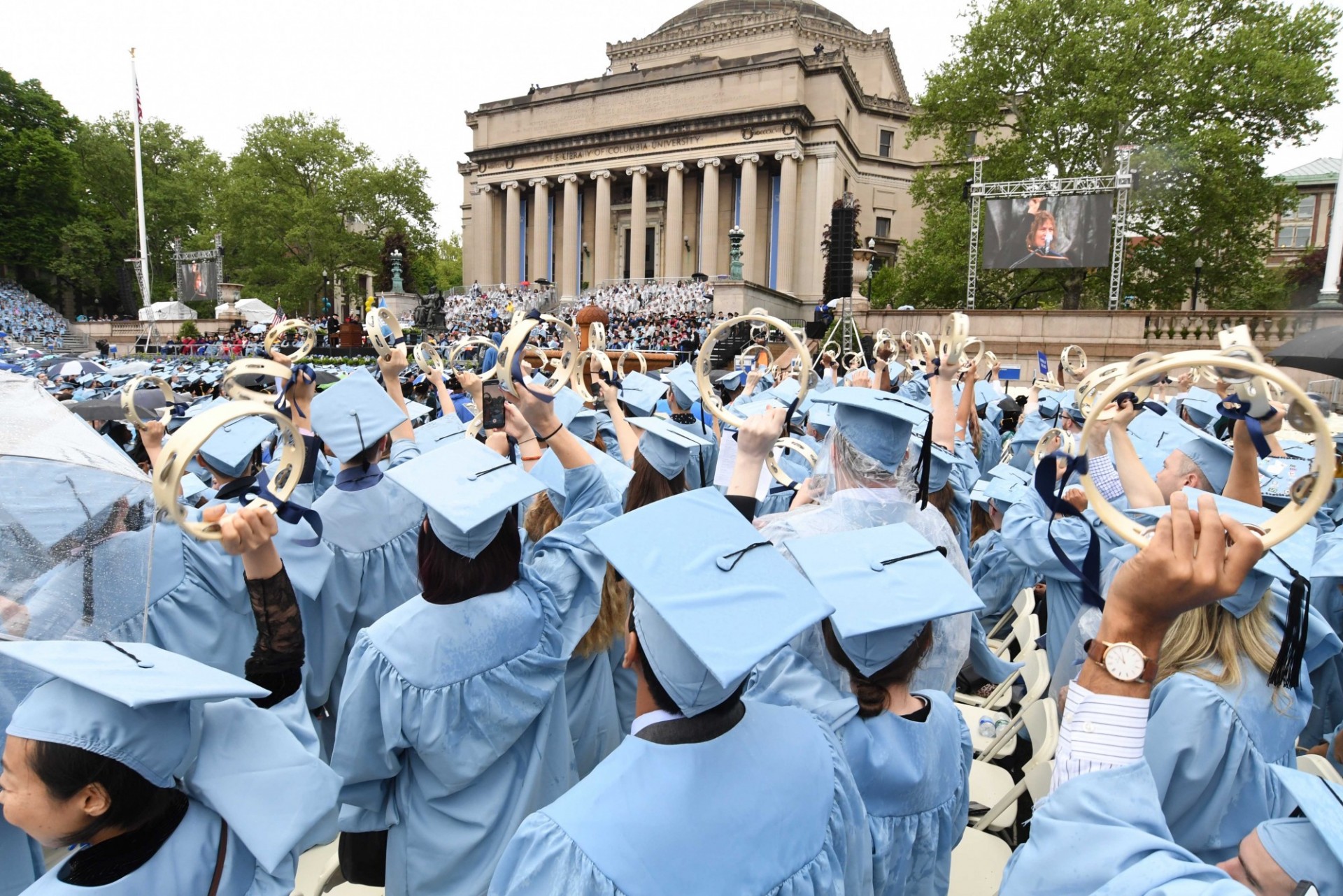 Graduates celebrate during CU's commencement ceremony